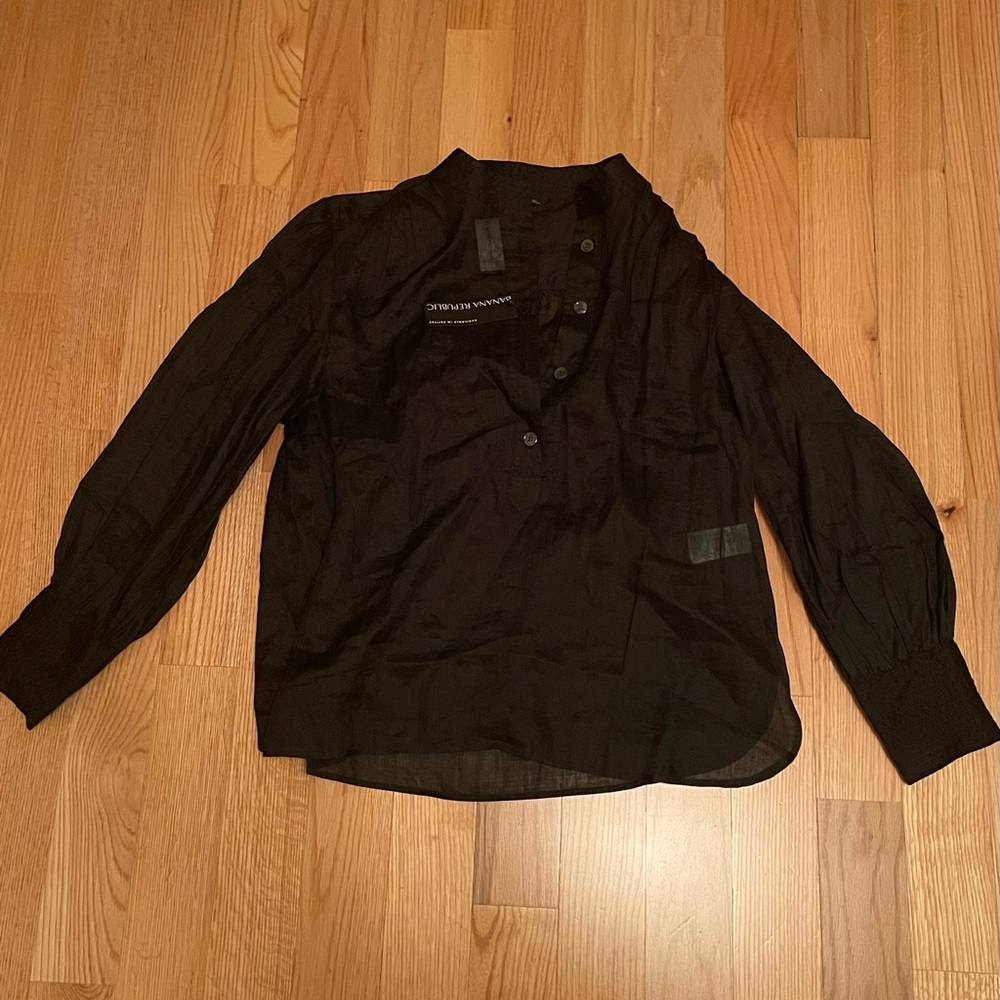 Black linen button down from Banana Republic.